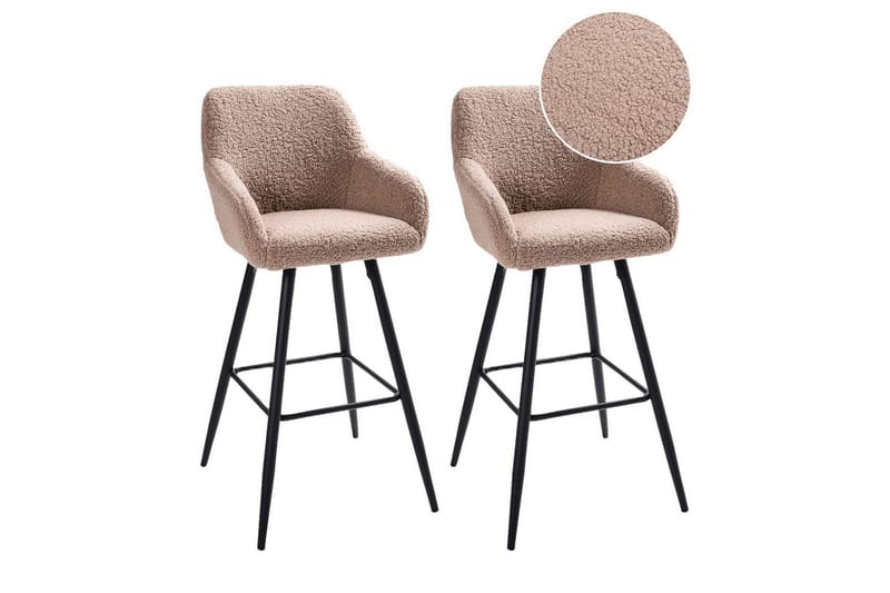 Barstol Casmalia set om 2 Beige/svart - Beige/svart - Möbler - Stolar & fåtöljer - Barstol & barpall