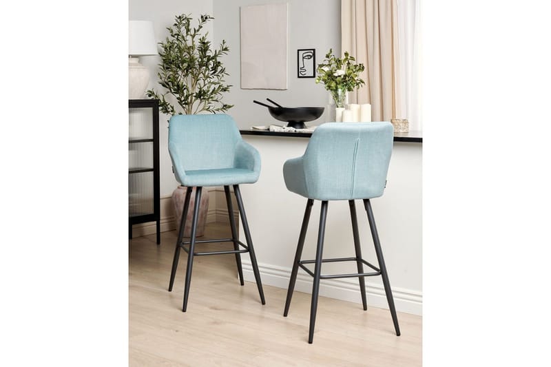 Barstol Casmalia set om 2 Blå-Svart - Blå-Svart - Möbler - Stolar & fåtöljer - Barstol & barpall
