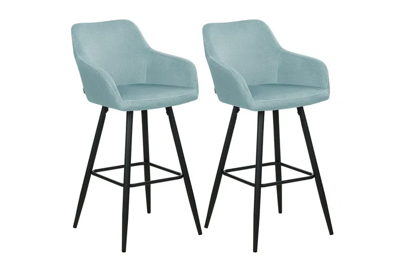 Barstol Casmalia set om 2 Blå-Svart - Blå-Svart - Möbler - Stolar & fåtöljer - Barstol & barpall