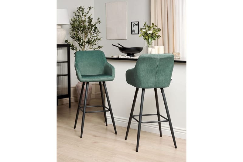 Barstol Casmalia set om 2 Grön-Svart - Grön-Svart - Möbler - Stolar & fåtöljer - Barstol & barpall