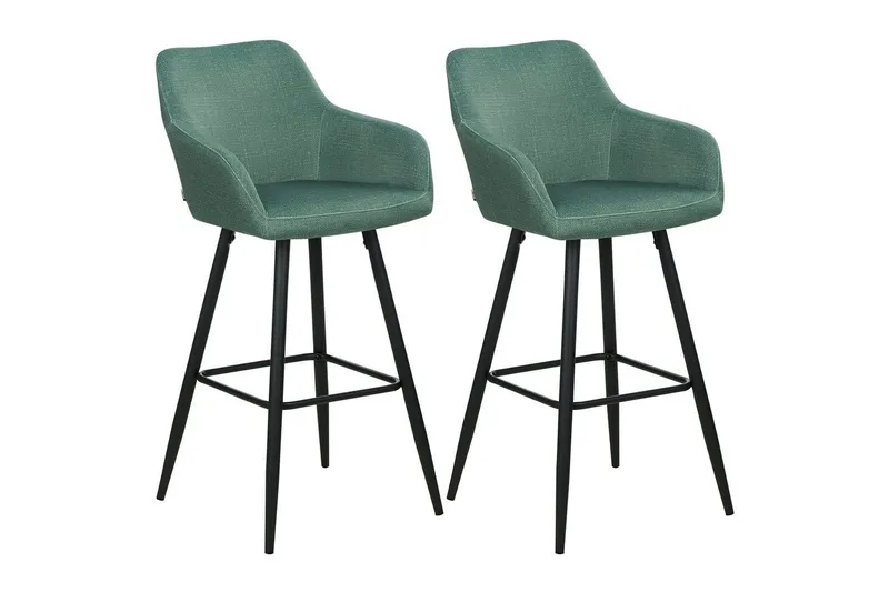Barstol Casmalia set om 2 Grön-Svart - Grön-Svart - Möbler - Stolar & fåtöljer - Barstol & barpall
