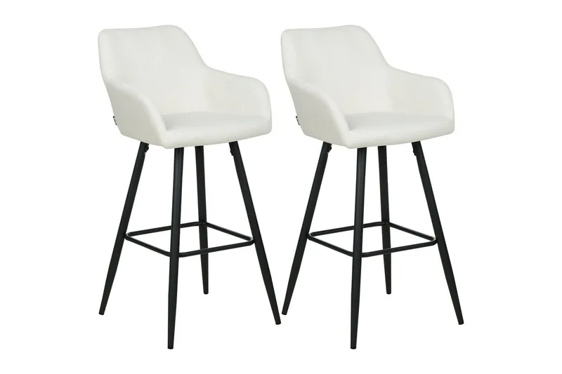 Barstol Casmalia set om 2 Vit-Svart, Vit-Svart