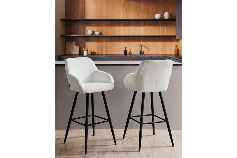 Barstol Casmalia set om 2 Vit/Svart - Vit/Svart - Möbler - Stolar & fåtöljer - Barstol & barpall