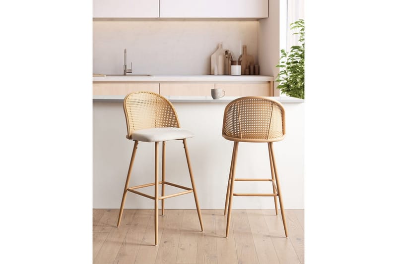 Barstol Cornell set om 2 Ljus Trä-Beige - Ljus Trä-Beige - Möbler - Stolar & fåtöljer - Barstol & barpall