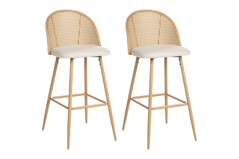 Barstol Cornell set om 2 Ljus Trä-Beige, Ljus Trä-Beige