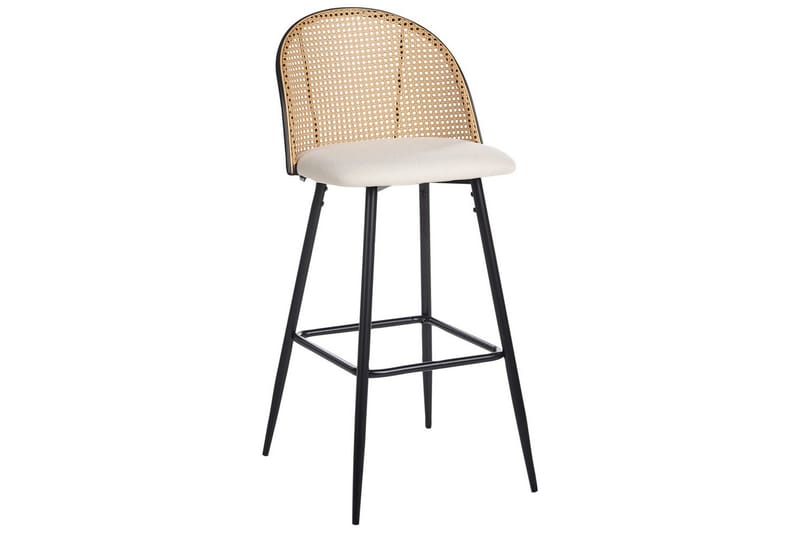 Barstol Cornell set om 2 Svart-Beige-Ljust Trä - Svart-Beige-Ljust Trä - Möbler - Stolar & fåtöljer - Barstol & barpall