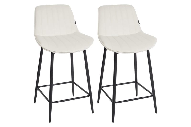Barstol Dubrovnik set om 2 Beige-Svart - Beige-Svart - Möbler - Stolar & fåtöljer - Barstol & barpall