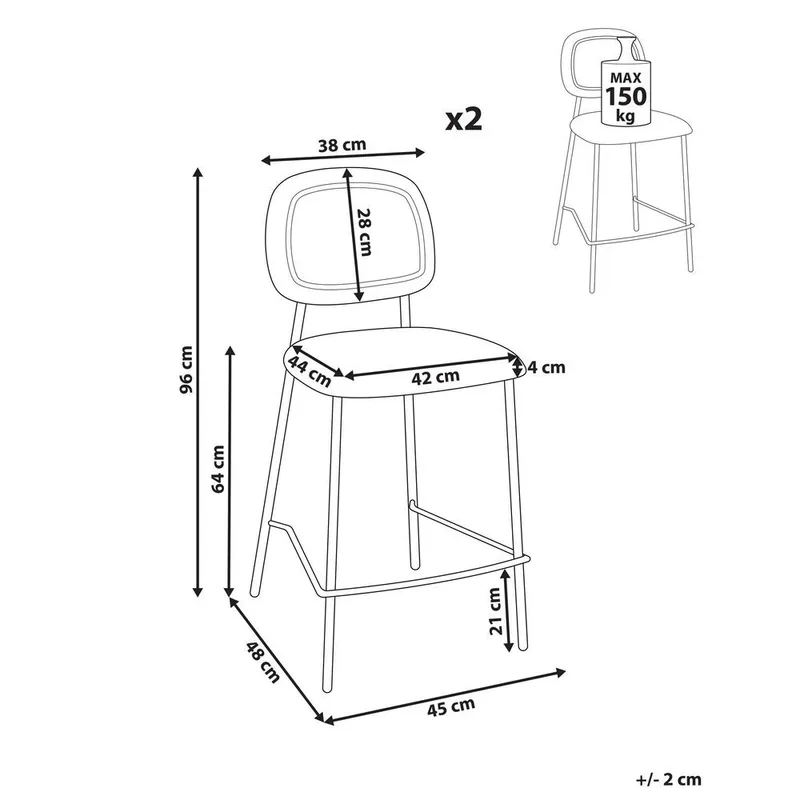 Barstol Duette 2-pack - Beige, svart - Möbler - Stolar & fåtöljer - Barstol & barpall
