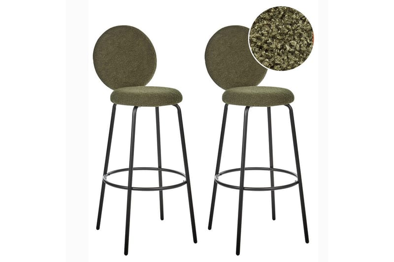 Barstol Emery set om 2 Mörkgrön-Svart, Mörkgrön-Svart