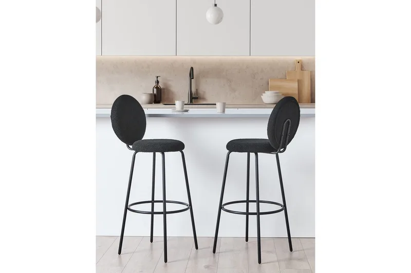 Barstol Emery set om 2 Svart - Svart - Möbler - Stolar & fåtöljer - Barstol & barpall