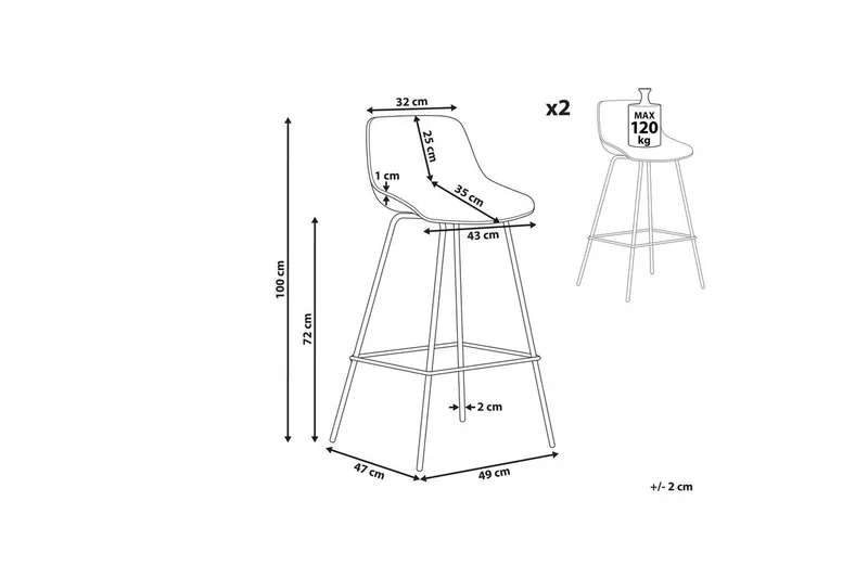 Barstol Emmet set om 2 Ljusgrön - Ljusgrön - Möbler - Stolar & fåtöljer - Barstol & barpall