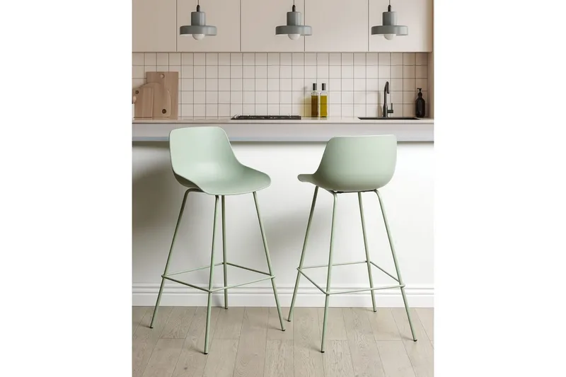 Barstol Emmet set om 2 Ljusgrön - Ljusgrön - Möbler - Stolar & fåtöljer - Barstol & barpall
