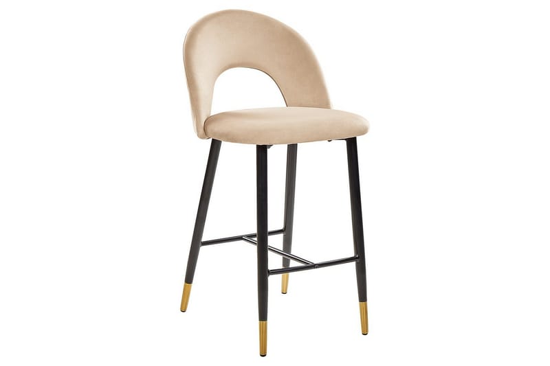 Barstol Falton set om 2 Beige-Svart-Guld - Beige-Svart-Guld - Möbler - Stolar & fåtöljer - Barstol & barpall
