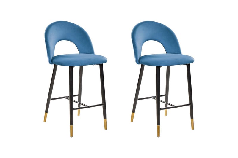 Barstol Falton set om 2 Blå-Svart-Guld - Blå-Svart-Guld - Möbler - Stolar & fåtöljer - Barstol & barpall
