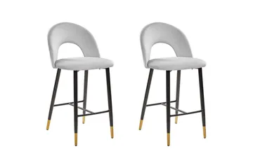 Barstol Falton set om 2 Grå-Svart-Guld