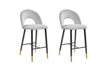 Barstol Falton set om 2 Grå-Svart-Guld