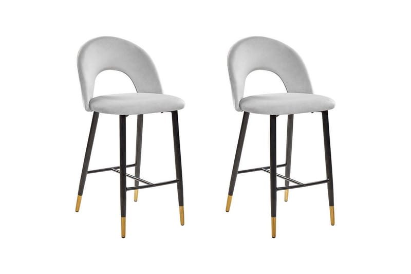 Barstol Falton set om 2 Grå-Svart-Guld - Grå-Svart-Guld - Möbler - Stolar & fåtöljer - Barstol & barpall