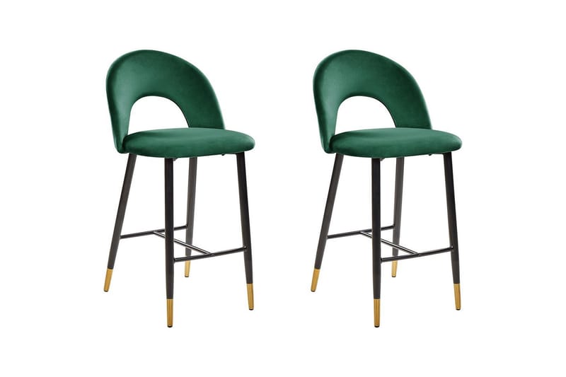 Barstol Falton set om 2 Grön-Svart-Guld - Grön-Svart-Guld - Möbler - Stolar & fåtöljer - Barstol & barpall