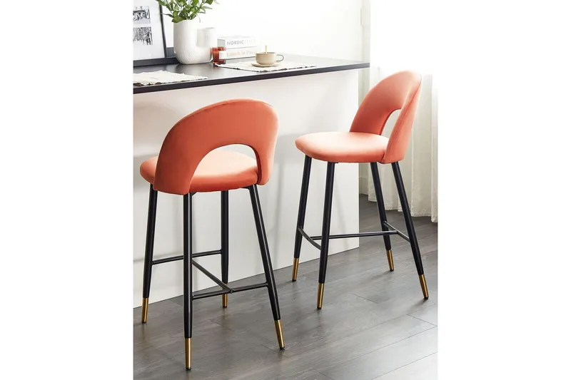 Barstol Falton set om 2 Röd-Svart-Guld - Röd-Svart-Guld - Möbler - Stolar & fåtöljer - Barstol & barpall