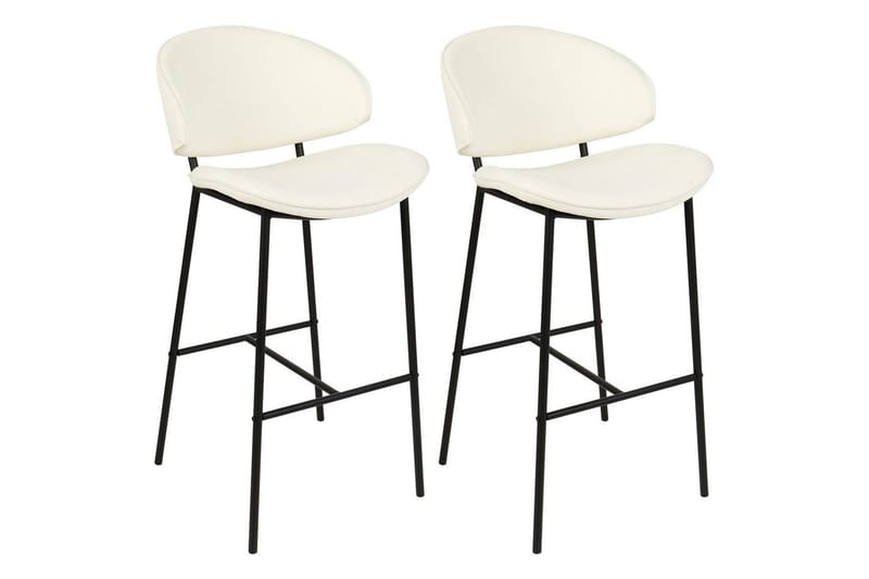 Barstol Kiana set om 2 Beige-Svart - Beige-Svart - Möbler - Stolar & fåtöljer - Barstol & barpall