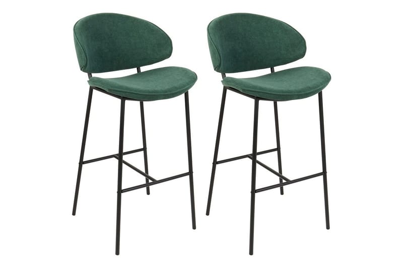 Barstol Kiana set om 2 Grön-Svart - Grön-Svart - Möbler - Stolar & fåtöljer - Barstol & barpall