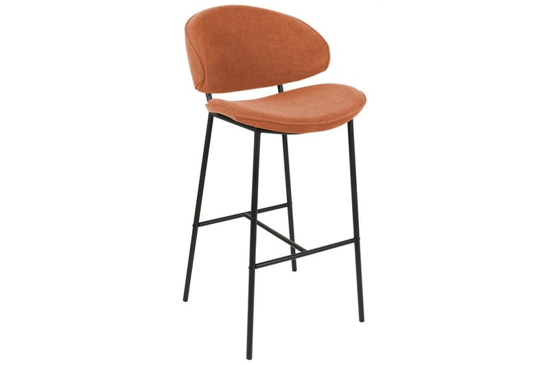Barstol Kiana set om 2 Orange-Svart - Orange-Svart - Möbler - Stolar & fåtöljer - Barstol & barpall