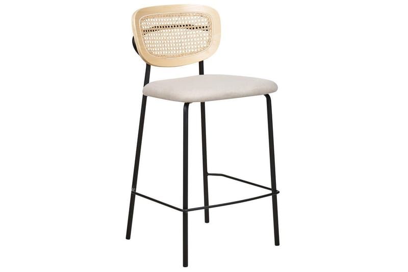 Barstol Mayetta set om 2 Natur-Beige-Svart - Natur-Beige-Svart - Möbler - Stolar & fåtöljer - Barstol & barpall