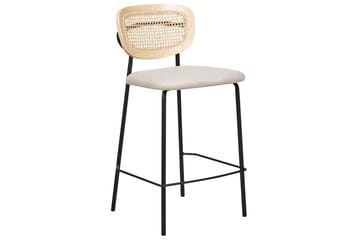 Barstol Mayetta set om 2 Natur-Beige-Svart - Natur-Beige-Svart - Möbler - Stolar & fåtöljer - Barstol & barpall