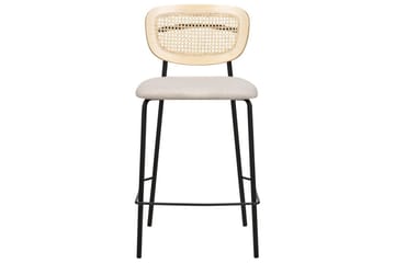 Barstol Mayetta set om 2 Natur-Beige-Svart - Natur-Beige-Svart - Möbler - Stolar & fåtöljer - Barstol & barpall