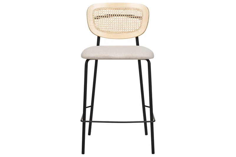 Barstol Mayetta set om 2 Natur-Beige-Svart - Natur-Beige-Svart - Möbler - Stolar & fåtöljer - Barstol & barpall