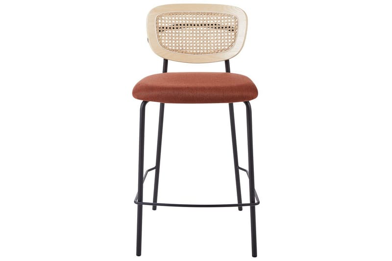 Barstol Mayetta set om 2 Natur-Orange-Svart - Natur-Orange-Svart - Möbler - Stolar & fåtöljer - Barstol & barpall