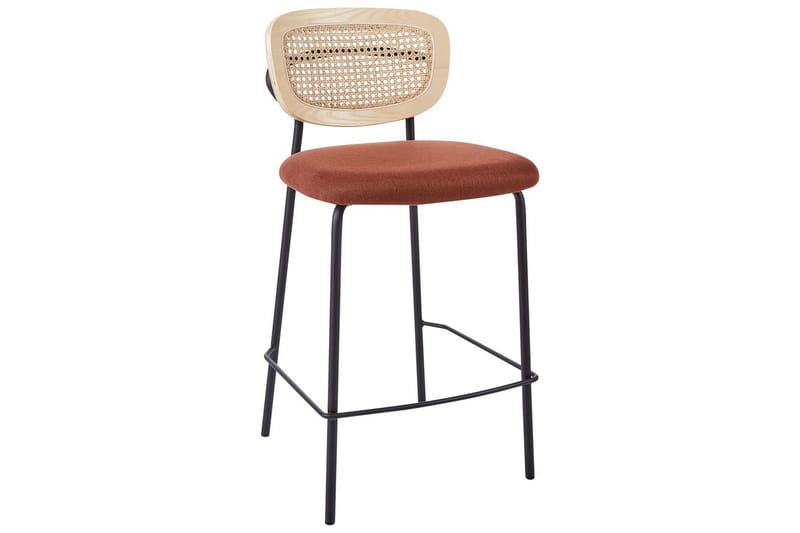 Barstol Mayetta set om 2 Natur-Orange-Svart - Natur-Orange-Svart - Möbler - Stolar & fåtöljer - Barstol & barpall