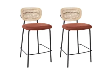 Barstol Mayetta set om 2 Natur-Orange-Svart