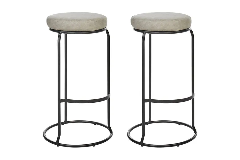 Barstol Milroy set om 2 Grå-Svart, Grå-Svart