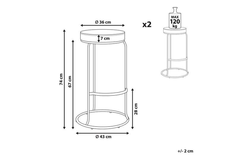 Barstol Milroy set om 2 Grå-Svart - Grå-Svart - Möbler - Stolar & fåtöljer - Barstol & barpall