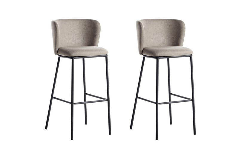 Barstol Mina set om 2 Beige-Svart, Beige-Svart