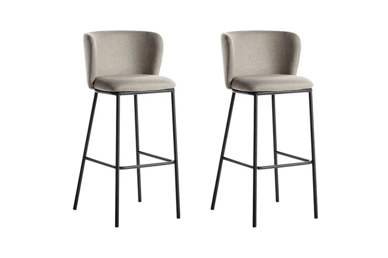 Barstol Mina set om 2 Beige-Svart, Beige-Svart
