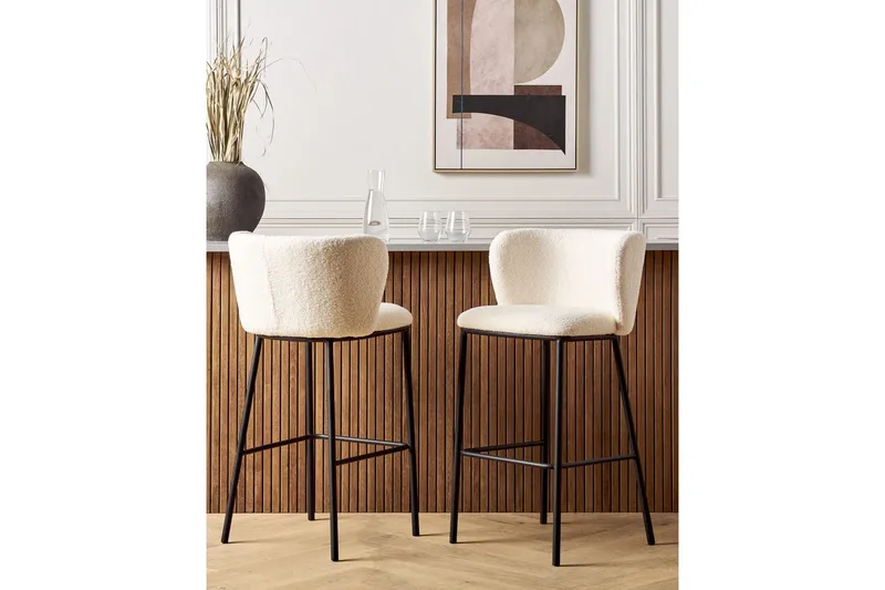 Barstol Mina set om 2 Bouclé - Möbler - Stolar & fåtöljer - Barstol & barpall