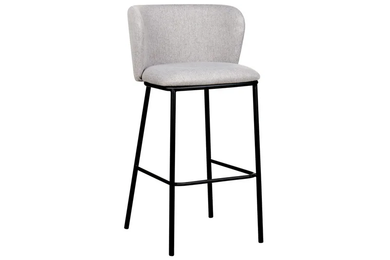 Barstol Mina set om 2 Grå-Svart - Grå-Svart - Möbler - Stolar & fåtöljer - Barstol & barpall