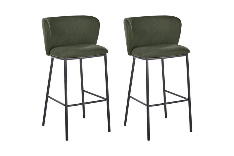 Barstol Mina set om 2 Grön-Svart - Grön-Svart - Möbler - Stolar & fåtöljer - Barstol & barpall