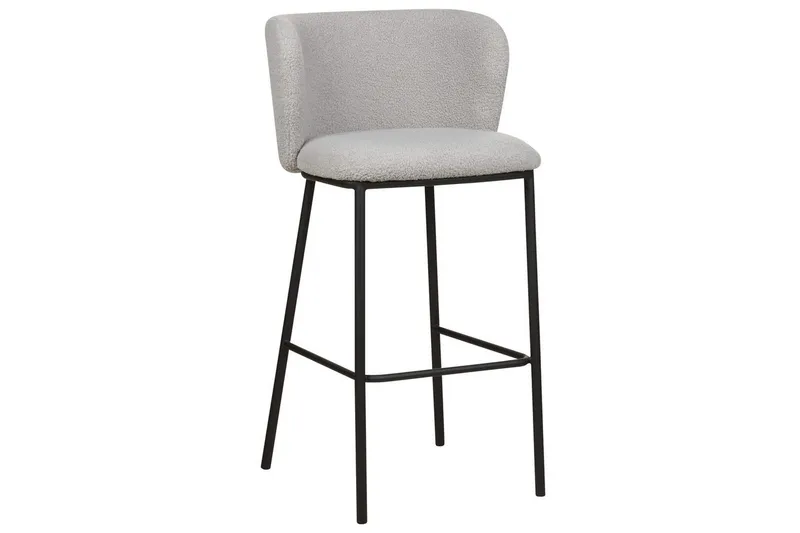 Barstol Mina set om 2 Ljusgrå-Svart - Ljusgrå-Svart - Möbler - Stolar & fåtöljer - Barstol & barpall