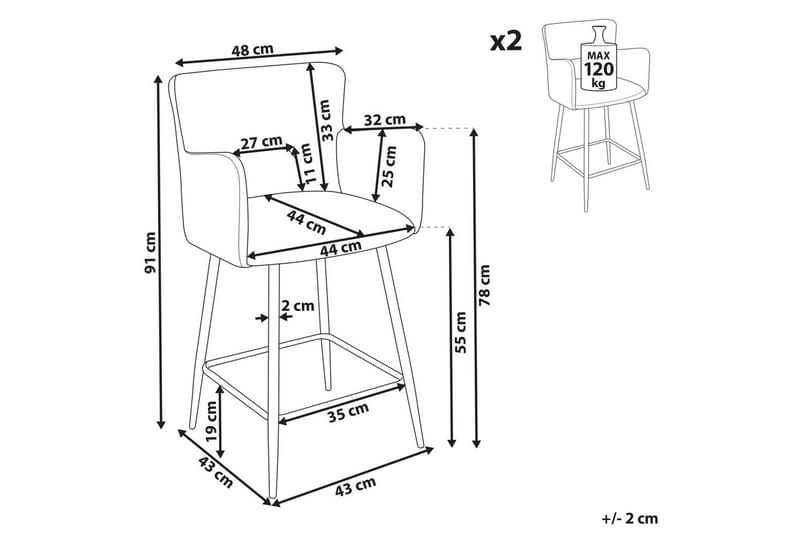 Barstol Sanilac set om 2 Bouclé - Möbler - Stolar & fåtöljer - Barstol & barpall
