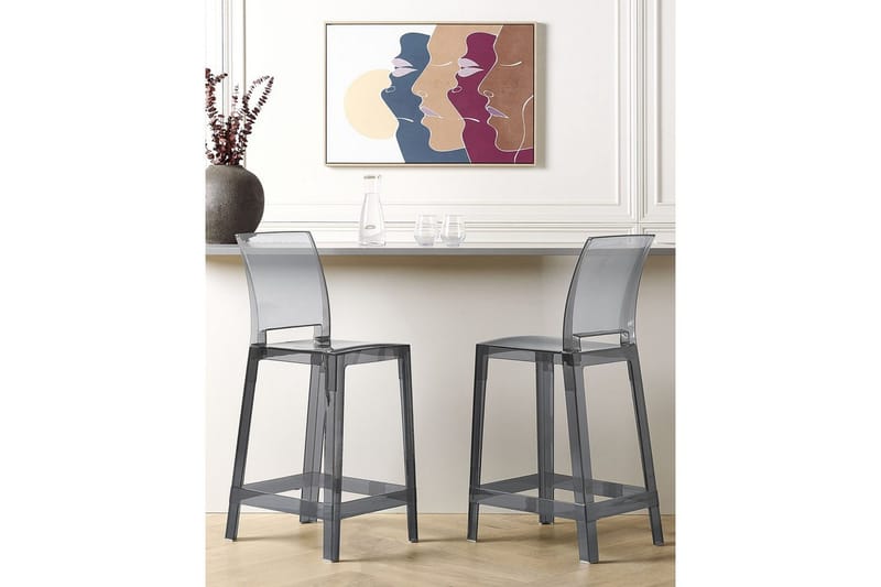 Barstol Wellington set om 2 Transparent-Svart - Transparent-Svart - Möbler - Stolar & fåtöljer - Barstol & barpall