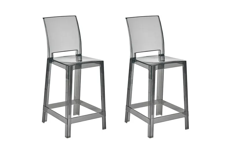 Barstol Wellington set om 2 Transparent-Svart - Transparent-Svart - Möbler - Stolar & fåtöljer - Barstol & barpall