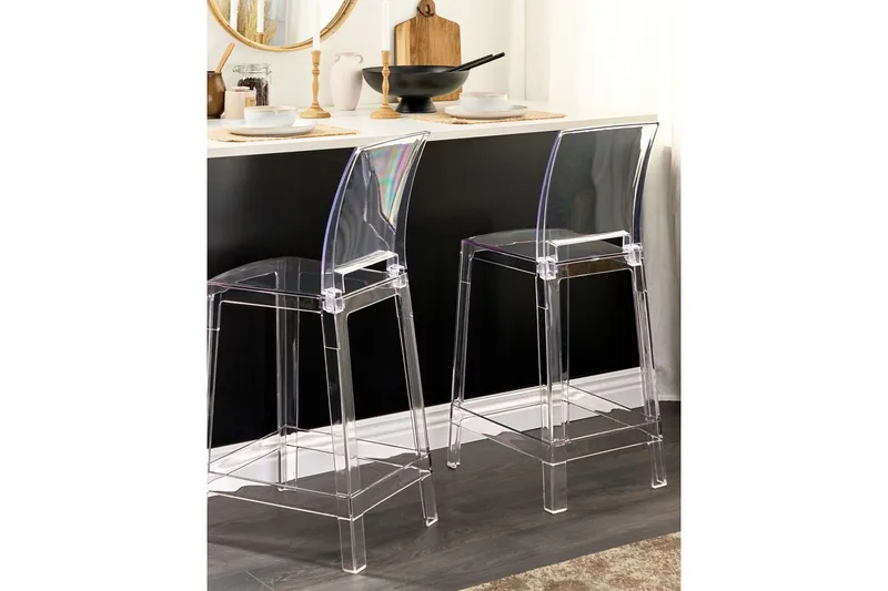 Barstol Wellington set om 2 Transparent - Transparent - Möbler - Stolar & fåtöljer - Barstol & barpall