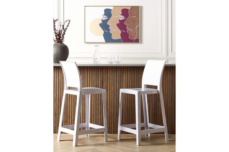 Barstol Wellington set om 2 Vit - Vit - Möbler - Stolar & fåtöljer - Barstol & barpall