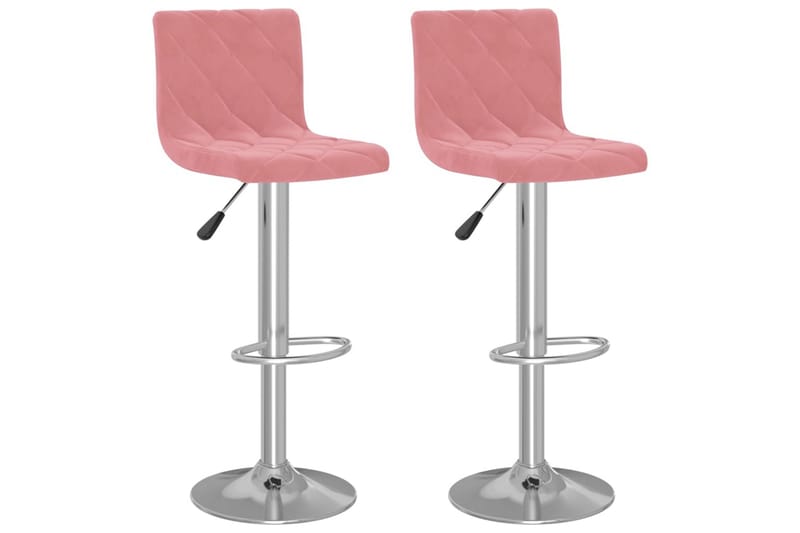 Barstolar 2 st rosa sammet - Rosa - Möbler - Stolar & fåtöljer - Barstol & barpall