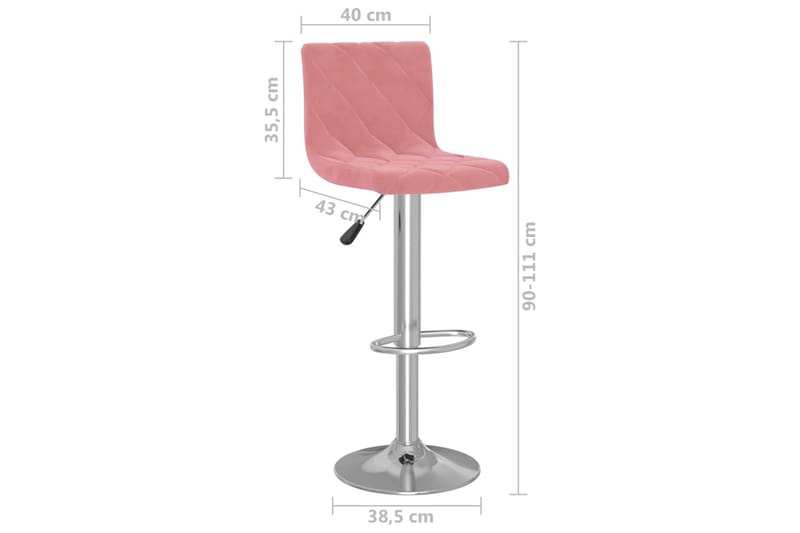 Barstolar 2 st rosa sammet - Rosa - Möbler - Stolar & fåtöljer - Barstol & barpall