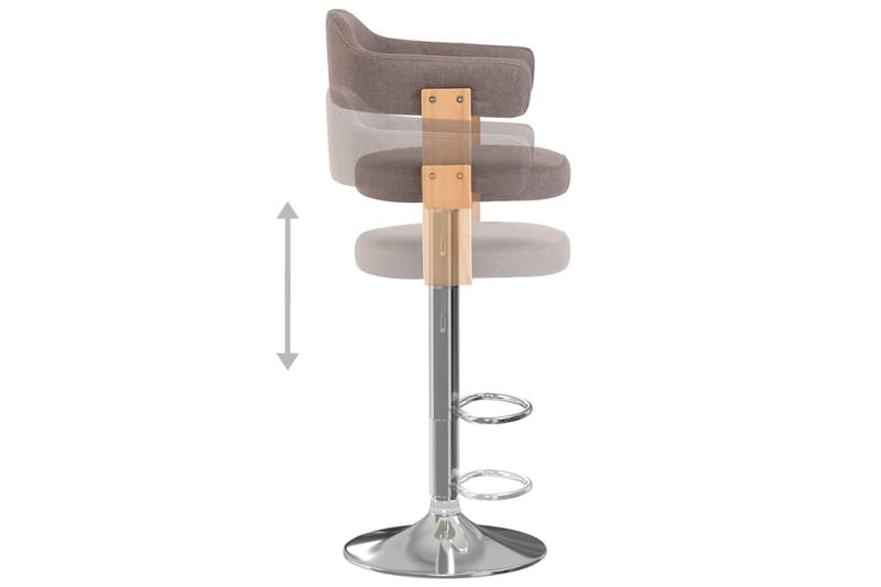 Barstolar 2 st taupe böjträ och tyg - Brun - Möbler - Stolar & fåtöljer - Barstol & barpall