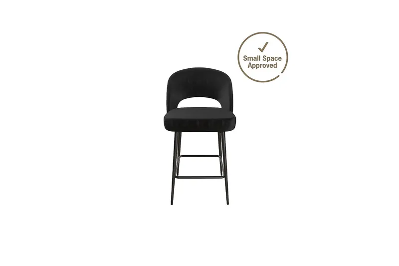 Alexi Barstol Sammet/Svart - CosmoLiving - Möbler - Stolar & fåtöljer - Barstol & barpall